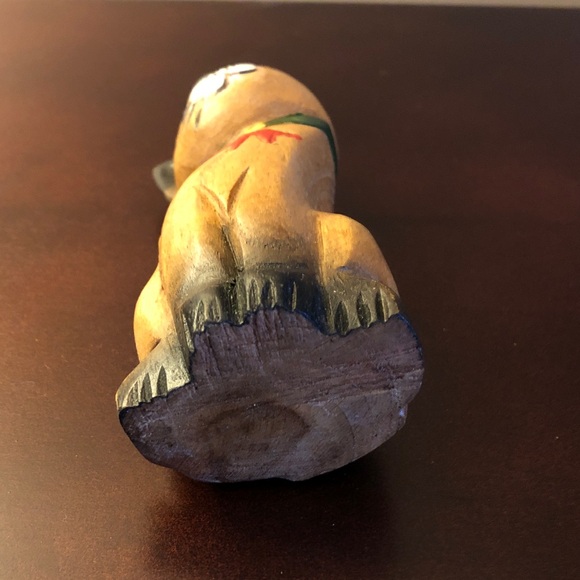 Vintage Folk Art Carved Wooden Cat Figurine Hand Painted - Picture 5 of 6